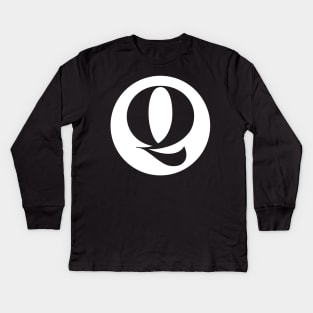 Q (Letter Initial Monogram) Kids Long Sleeve T-Shirt